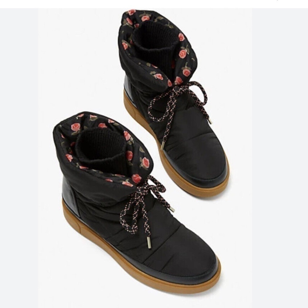 Kate Spade NY Women’s Size 9.5 Cocoon Black Snow Booties Black Suede & Fabric